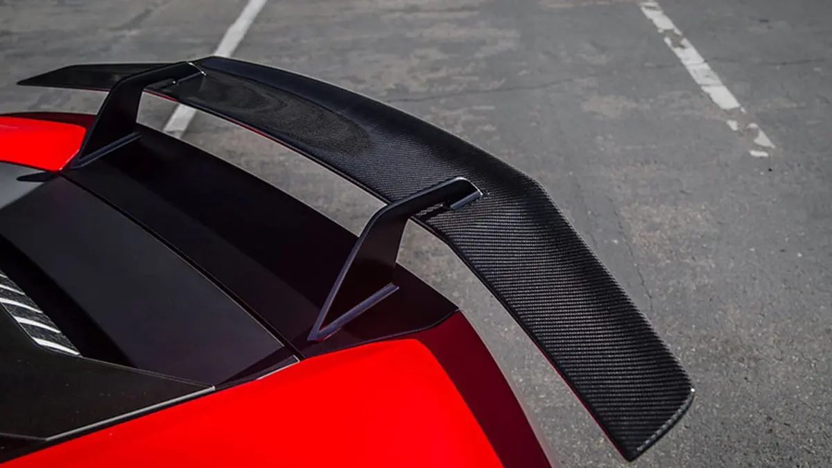 Lamborghini Huracan Verona Edizione Dry Carbon Fiber Swan Neck Rear Wing Spoiler W/ Stands 1