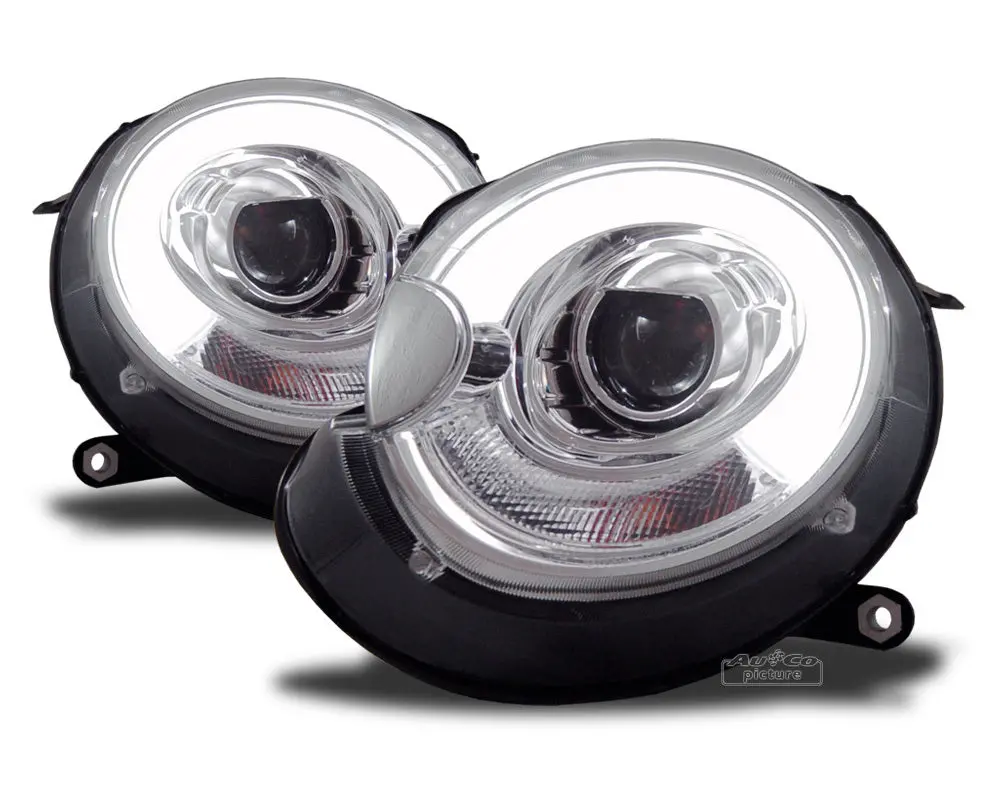 Mini Cooper 06-11 F56 Style Chrome Led Projector Headlight 1