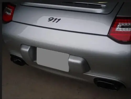 "911" Matte Black Rear Bumper Emblem For Porsche 1