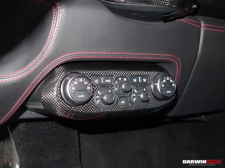 Darwinpro 2010-2015 Ferrari 458 Coupe/Spyder Dry Carbon Fiber Ac Control Panel Cover 1