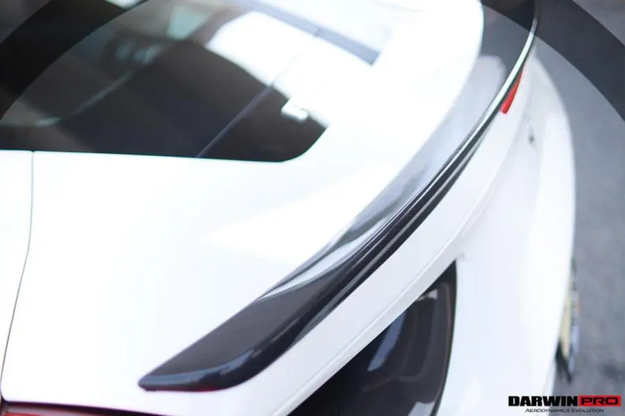 Darwinpro 2015-2020 Ferrari 488 Gtb Bkss Style Dry Carbon Fiber Trunk Spoiler 1