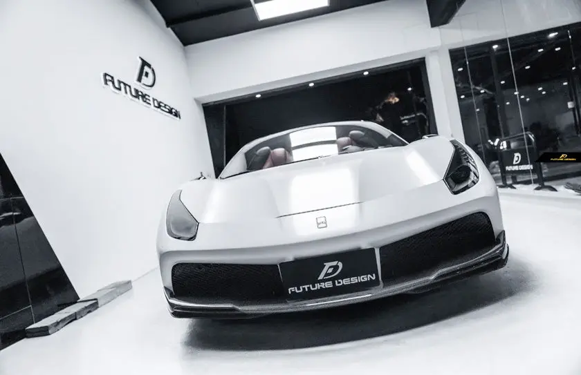 Future Design Dry Carbon Fiber Front Lip For Ferrari 488 Gtb 1