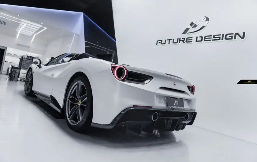 Future Design Dry Carbon Fiber Side Skirts For Ferrari 488 1