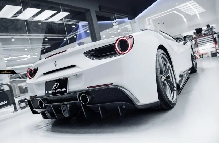 Future Design Dry Carbon Fiber Rear Diffuser For Ferrari 488 1