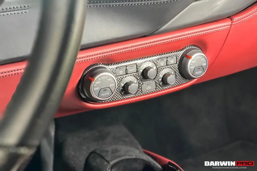 Darwinpro 2015-2019 Ferrari 488 Gtb/Spyder Dry Carbon Fiber Ac Control Panel Cover 1