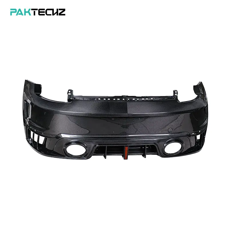 Paktechz Dry Carbon Fiber Rear Bumper Kit For Porsche 911 992 Turbo S 2019+ 2