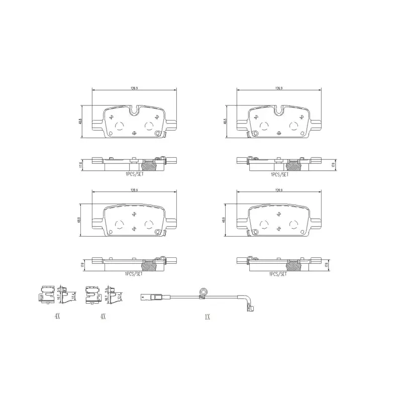 Brembo Ceramic Rear Brake Pads For 2021–2024 Cadillac Escalade, Chevrolet Suburban/Tahoe, Gmc Yukon/Yukon Xl 1