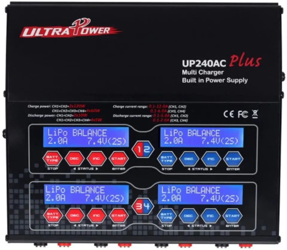 Up240acplus 240W 4-Port Multi-Chemistry Ac/Dc Charger 1