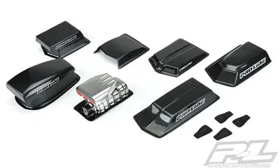 6368-00 Hood Scoops No Prep Drag Racing Optional Hood Scoops And Blowers Variety Pack (Clear) 1
