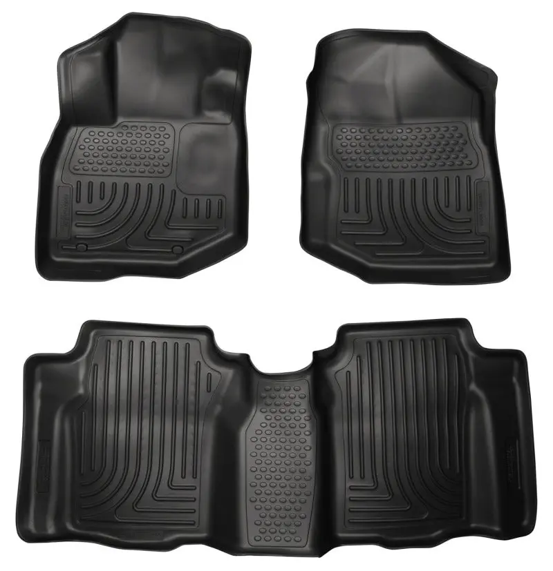 Husky Liners Weatherbeater Floor Liner Combo – Black, For 2009–2012 Honda Fit 1