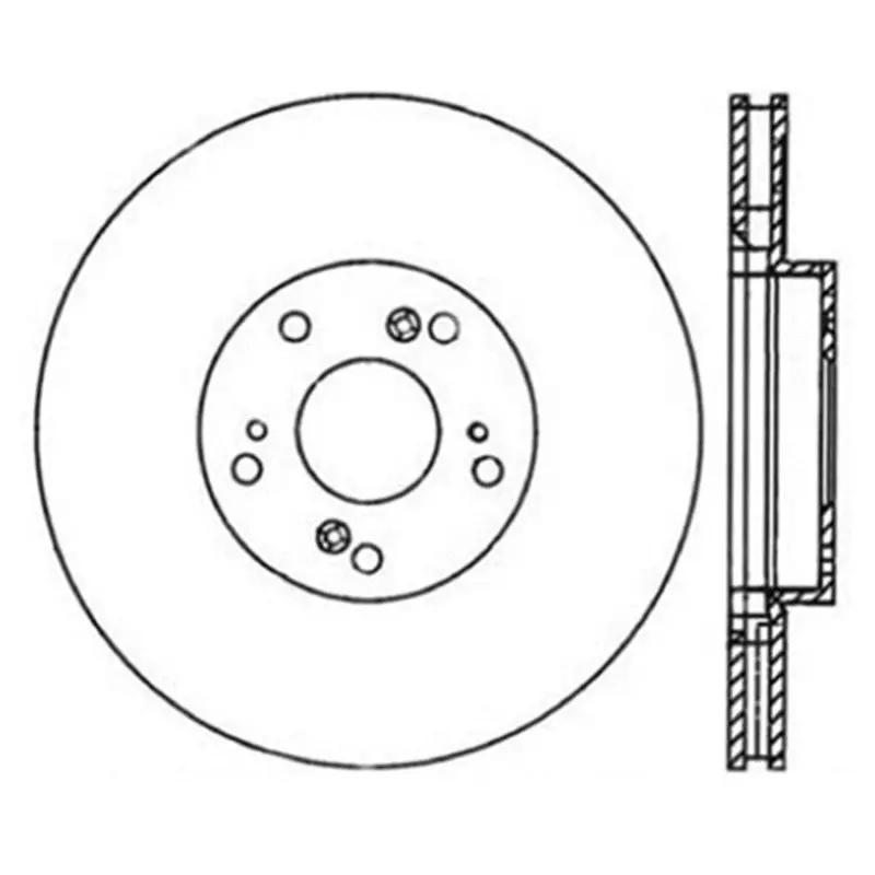 Stoptech Power Slot Slotted Front Left Brake Rotor For 2006–2008 Honda Civic Si 1
