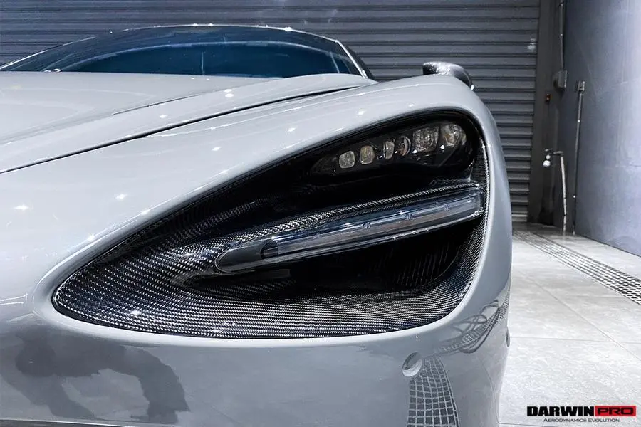 Darwinpro 2017-2020 Mclaren 720S Dry Carbon Fiber Headlight Inserts Tim Replacement 1
