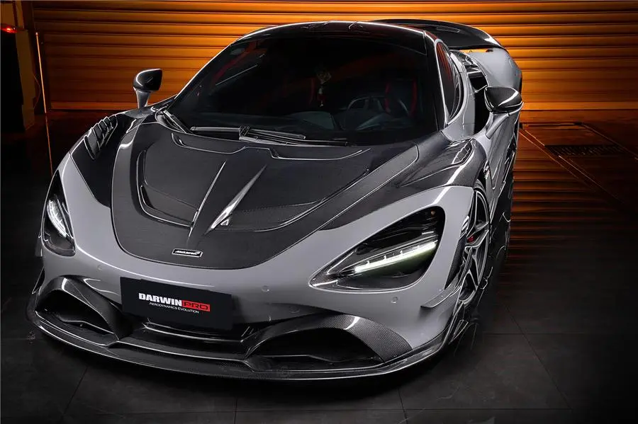Darwinpro 2017-2021 Mclaren 720S Se²nwb Style Carbon Fiber Front Bumper Canards 2