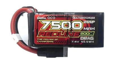 Gea75002s20qs8 Gens Ace Lipo Redline Drag Race 7500Mah 7.4V With Qs8 Plug 1