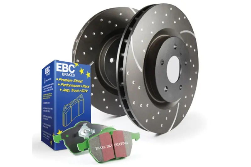 Stage 10 Brake Upgrade Kit: Greenstuff 2000 Pads + Gd Drilled & Slotted Rotors 1