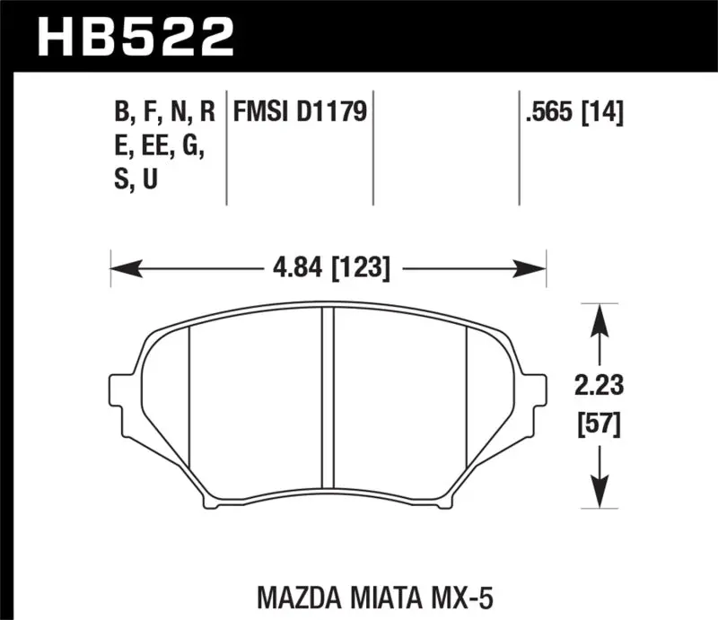 Hawk Hp Plus Front Brake Pads For 2006–2010 Mazda Mx-5 Miata 1