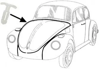 Bonnet/Door Seal Clips, Beetle 1972-79 1