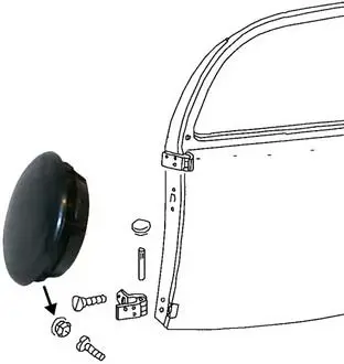 Door Hinge Screw Cover Cap, Plastic - Beetle 1947 To 1961 1