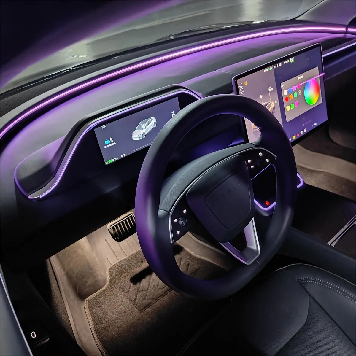 Tesery 8.9'' Dashboard Display With Ambient Lighting For Model 3 Highland / Model Y Juniper 1