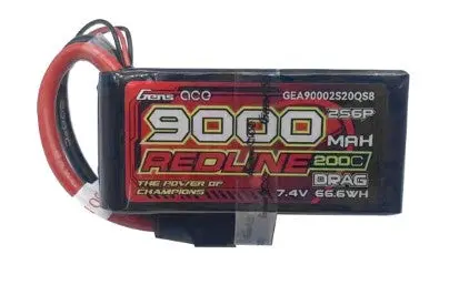 Gea90002s20qs8 Gens Ace Lipo Redline Drag Race 9000Mah 7.4V With Qs8 Plug 1