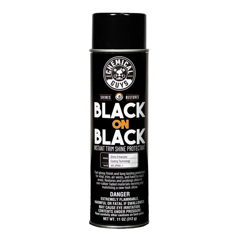 Chemical Guys Black On Black Trim Shine Spray – Instant Dressing, 11 Oz Bottle 1