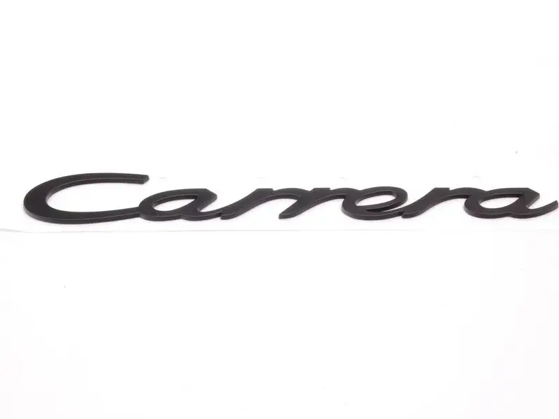 "Carrera" Matte Black Rear Bumper Emblem For Porsche 1