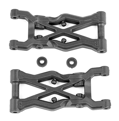 91873 Rc10b6.2 Ft Rear Suspension Arms 73Mm, Carbon Fiber 1