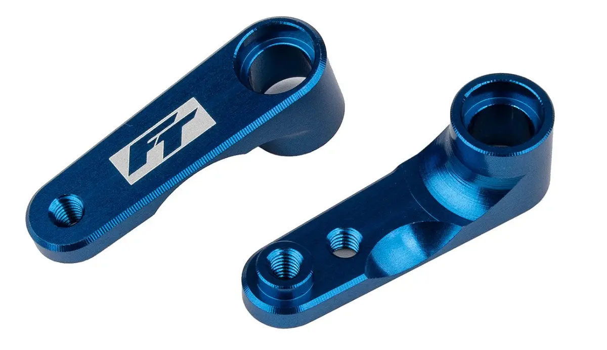 91983 Rc10b6.4 Steering Bellcranks Blue Aluminum 1