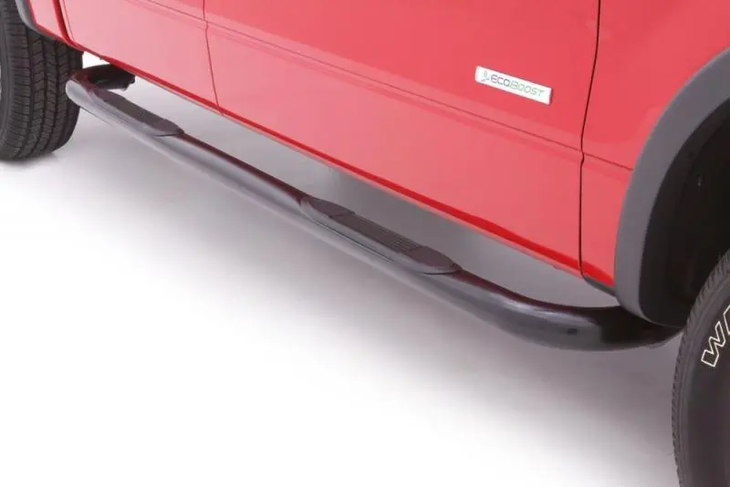 Lund 3" Round Bent Steel Nerf Bars – Black, For 1999–2016 Ford F-250 Super Duty Supercab 1