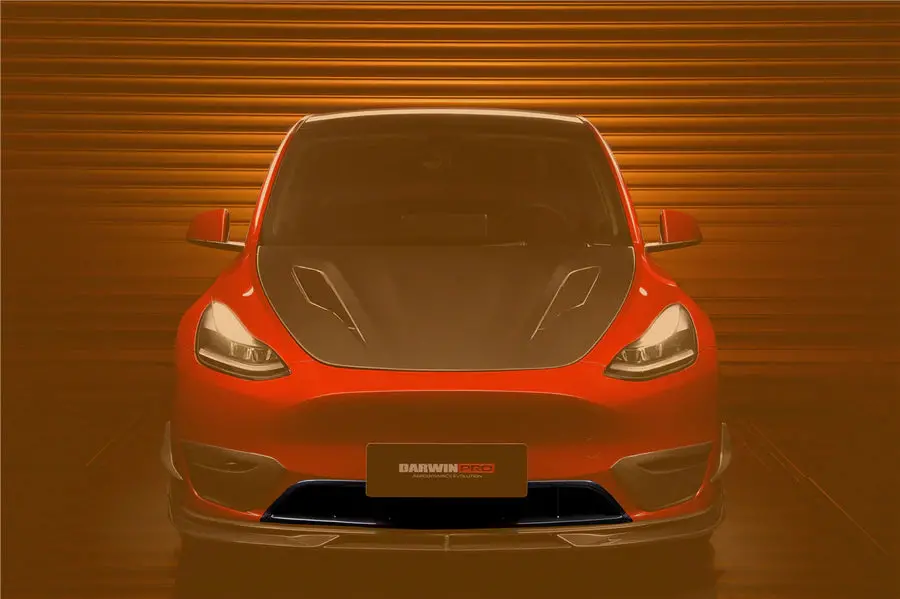 Darwinpro Carbon Fiber Front Bumper Grill For Tesla Model Y 1