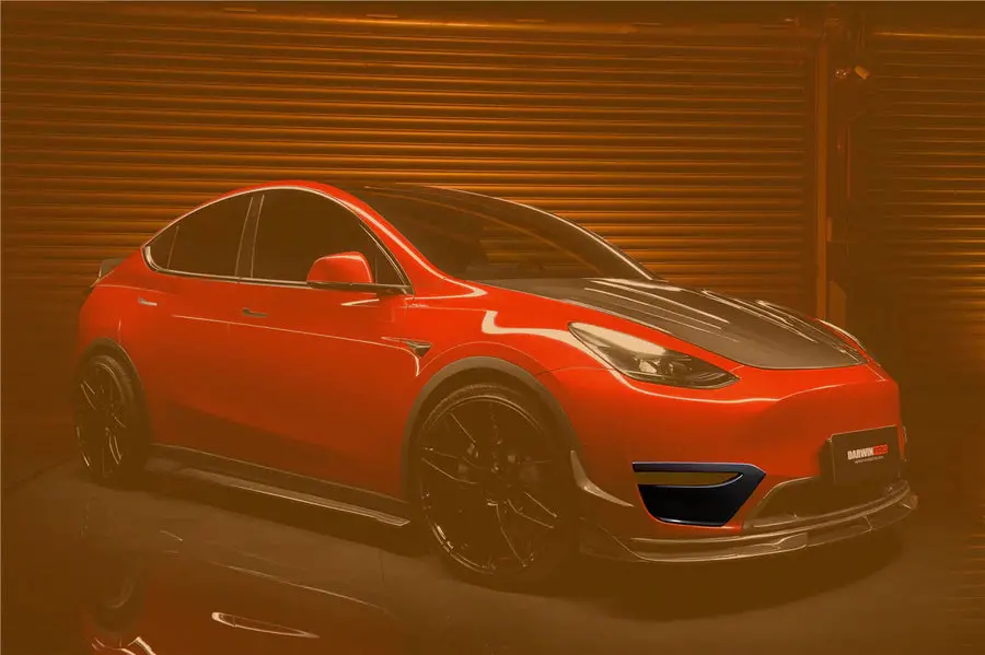 Darwinpro Carbon Fiber Running Light Cover For Tesla Model Y 1