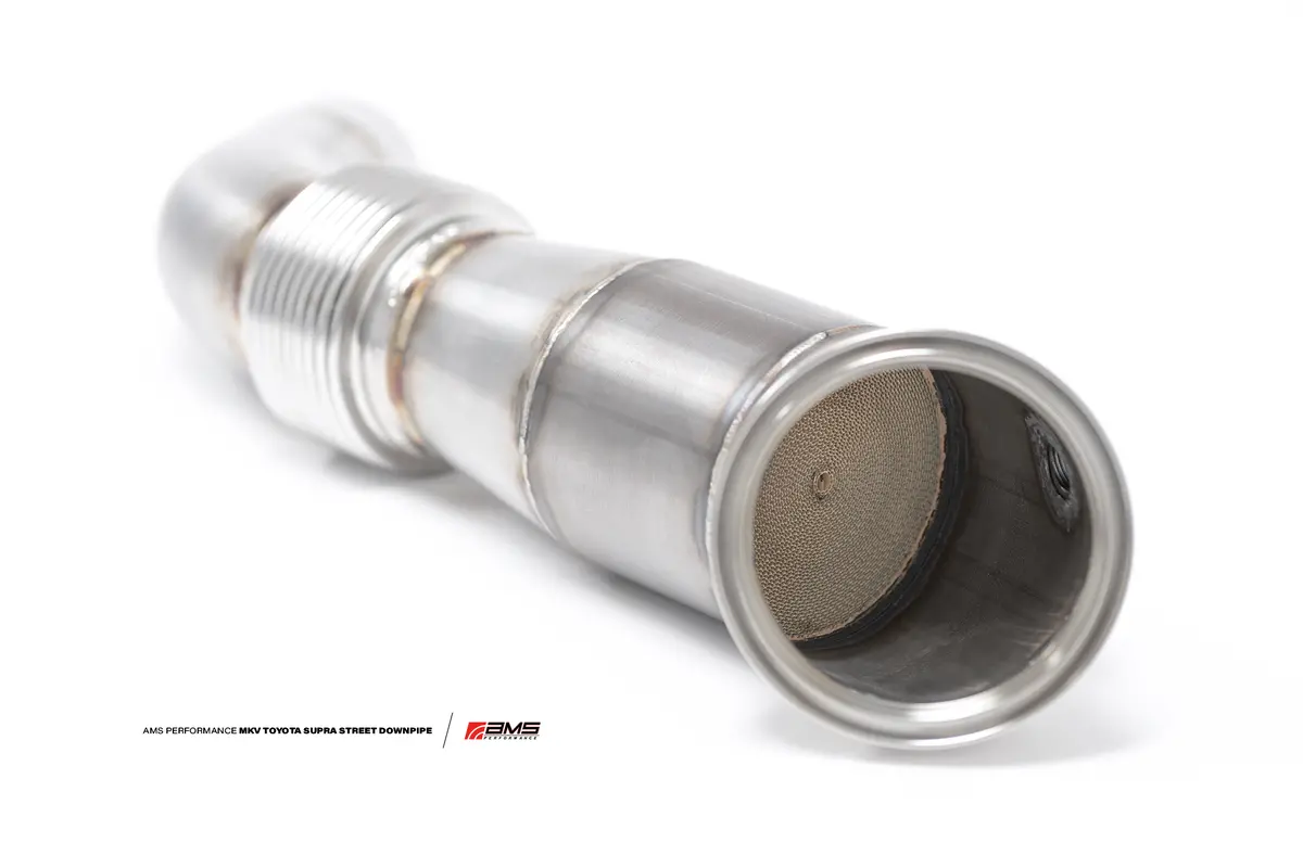 Ams Performance Street Downpipe W/ Gesi Catalytic Converter For 2020+ Toyota Gr Supra 1