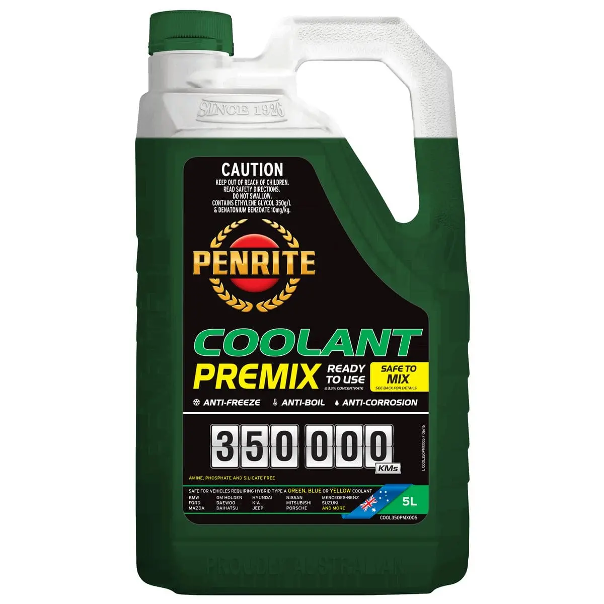 Penrite 350,000Km Green Coolant Premix 5L 1