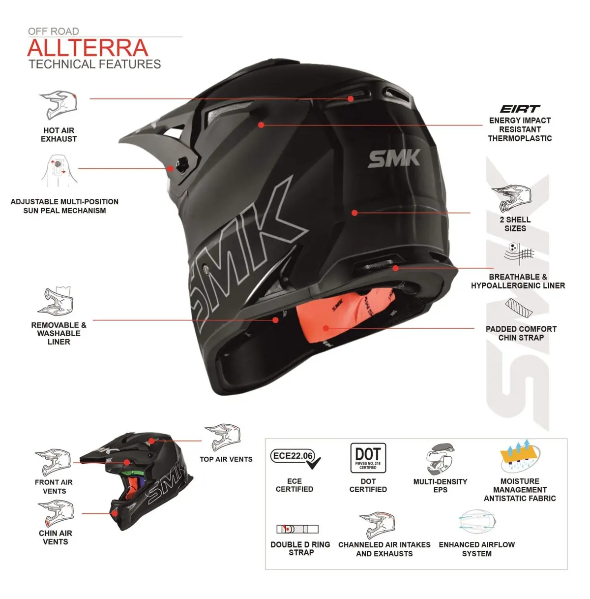 Helmet Off-Road Motocross Allterra X-Aces Gl253 Smk 2