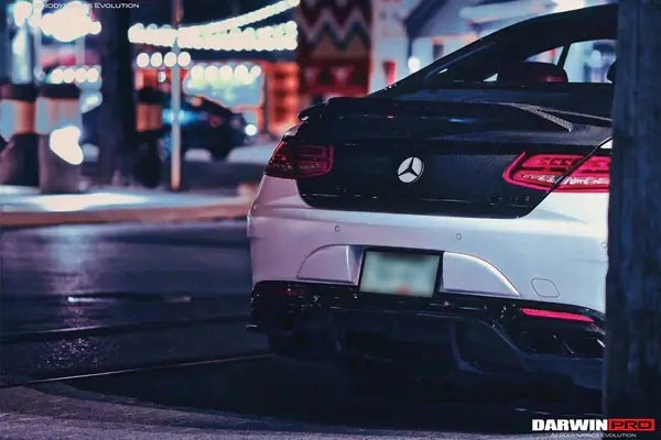 Darwinpro 2014-2021 Mercedes Benz C217 S63/S65 Amg Coupe Carbon Fiber Rear Bumper Caps 1
