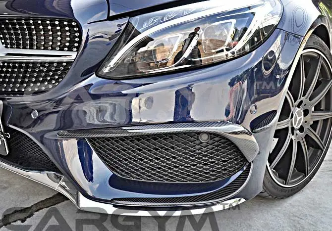 Mercedes-Benz C-Class W205 Sedan Carbon Fiber Front Canard 1