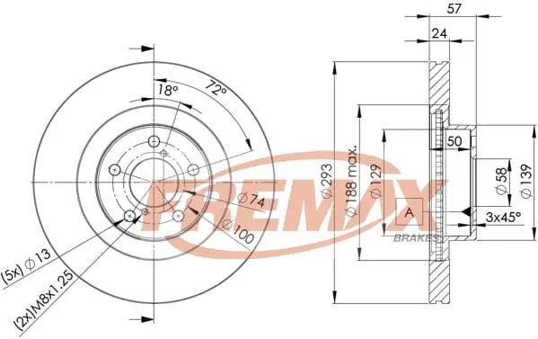 Fremax Front Pair Brake Disc Suits Subaru Forester, Outback, Xv, Brz; Toyota 86 2