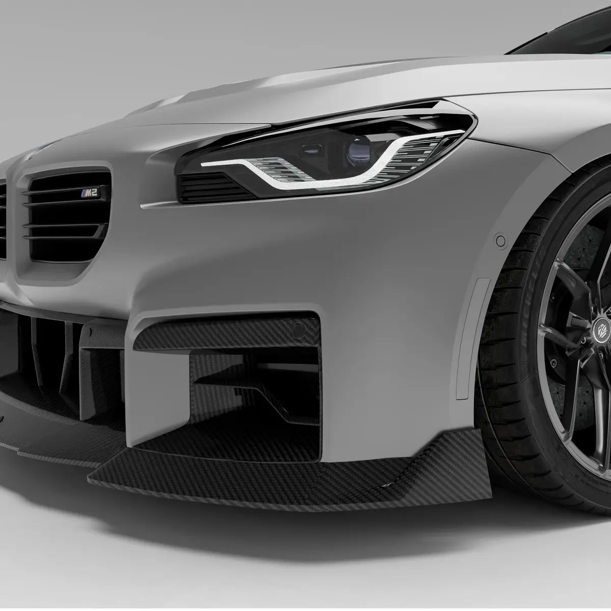 Revozport Bmw M2 G87 Coupe 2023+ Dry Carbon Fiber Front Bumper Air Inlet Trims 1