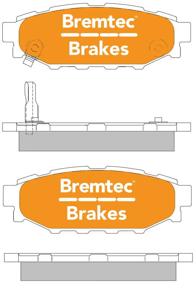 Bremtec-Brakes Trade-Line Brake Pad Rear Set Suits Subaru Forester Sj,Outback,Impreza,Liberty/Legacy,Exiga,Xv 1