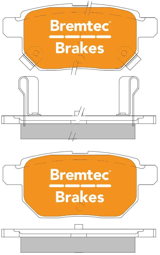 Bremtec-Brakes Trade-Line Brake Pad Rear Set Suits Toyota Corolla,Yaris,Rukus,Prius 2