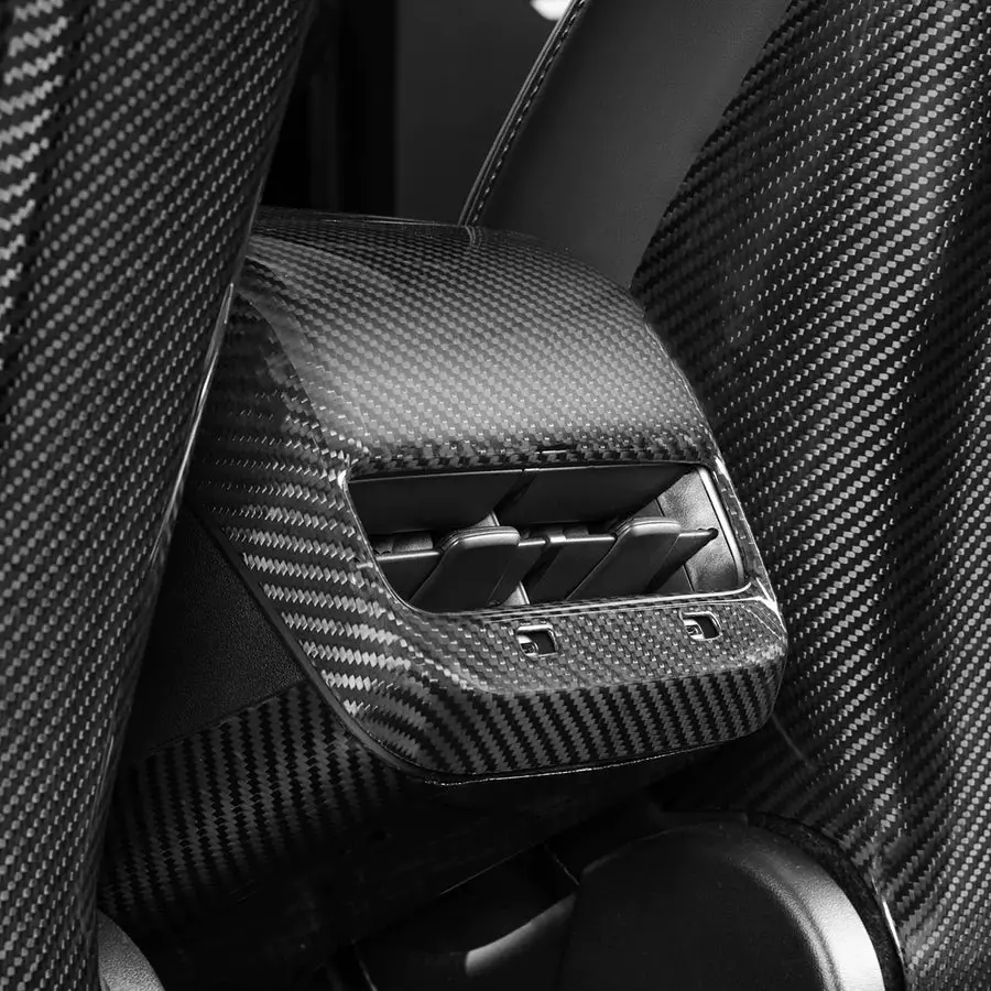 Carbonati Usa Tesla Model 3 / Model Y Dry Carbon Rear Seats Ac Vents Cover 1