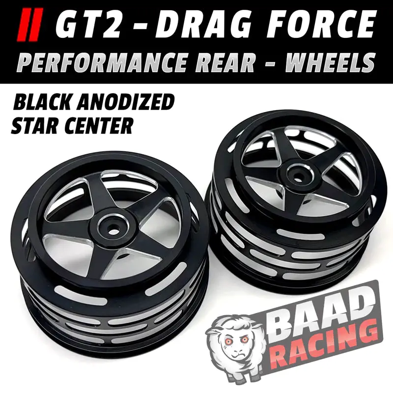 Baad07 Gt2 - Glue Type Drag Force - Rear Wheels - Black - Star Center 1