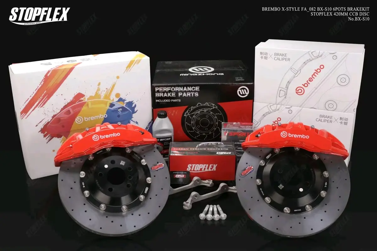 Brembo X-Style 6 Pot Big Brake W/ Stopflex 420Mm Carbon Ceramic Discs Upgrade Kit 1