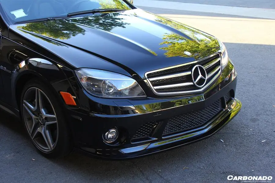 Carbonado 2008-2011 Mercedes Benz W204 C63 Amg Ak Style Carbon Fiber Front Lip Spoiler 1
