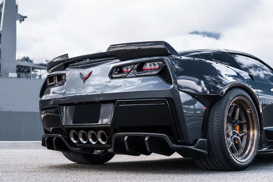 Carbonado 2013-2019 Corvette C7 Rox Style Rear Diffuser 1
