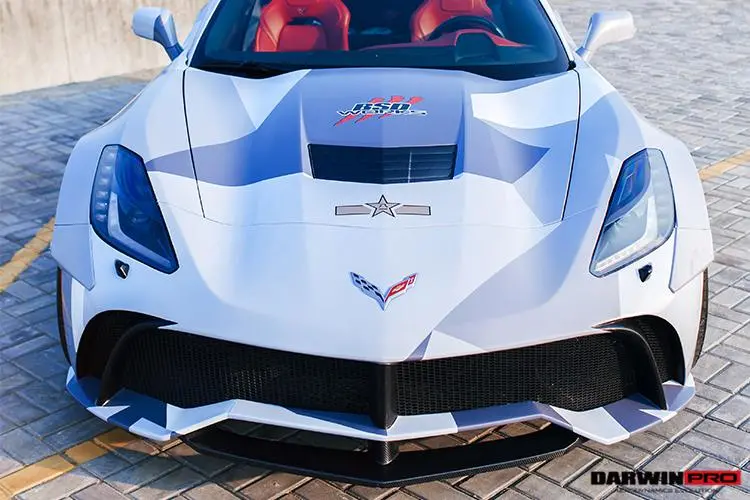 Darwinpro 2013-2019 Corvette C7 Z51 Carbon Fiber Hood Vents 1