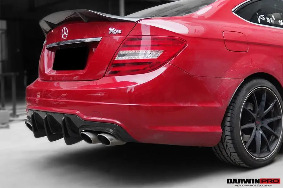 Darwinpro 2012-2014 Mercedes Benz W204 C Class Coupe Carbon Fiber Rear Lip 1