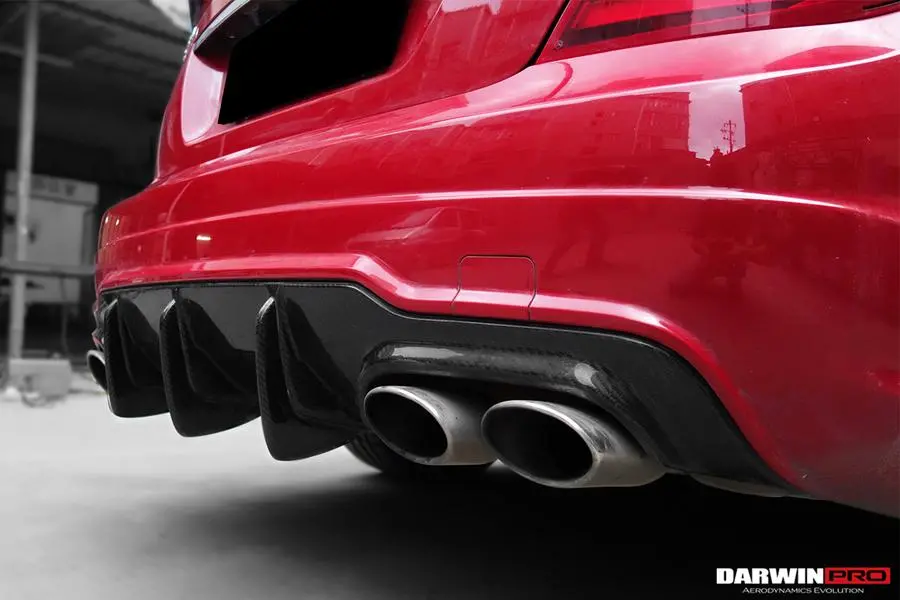 Darwinpro 2012-2014 Mercedes Benz W204 C Class Coupe Carbon Fiber Rear Lip 2