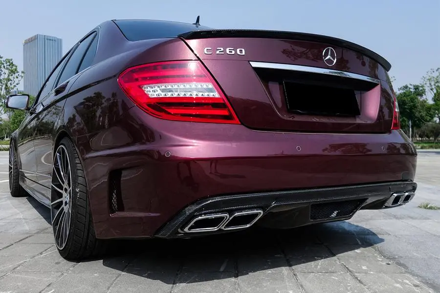 Carbonado 2008-2014 Mercedes Benz C Class W204 P Style Rear Bumper 1