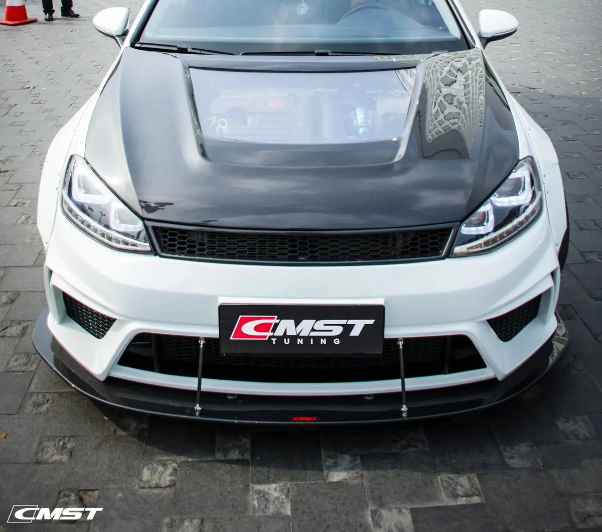 Cmst Carbon Fiber Pvc Glass Transparent Hood For Volkswagen Gti & Golf R & Golf Mk7 Mk7.5 1